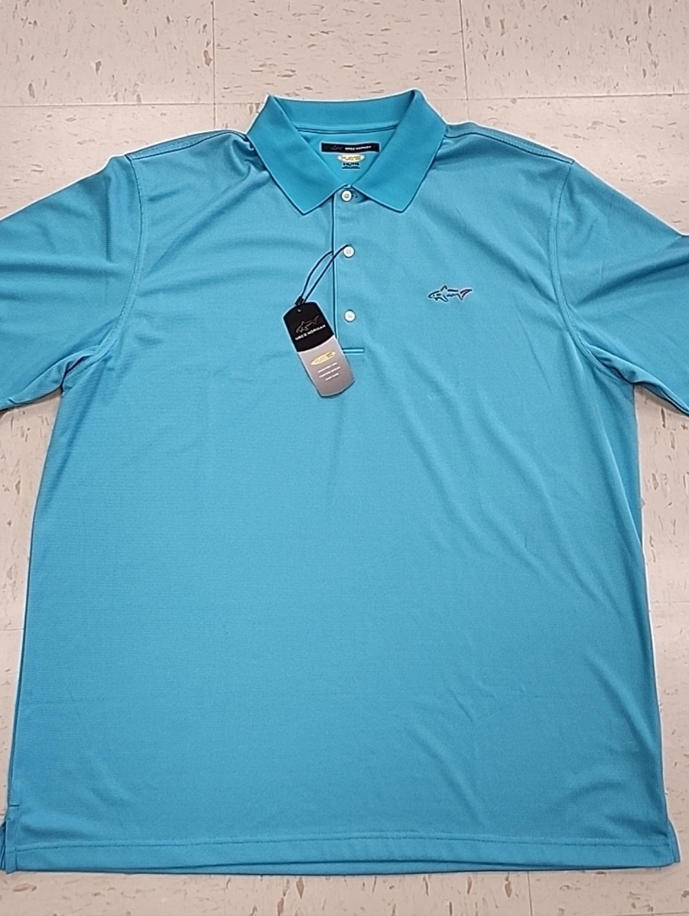 NEW Greg Norman Collection Play Dry Teal Blue Golf Polo Men's Size XXL 2XL